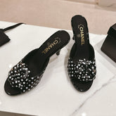 Double C New Camellia High Heel Black/White Caro